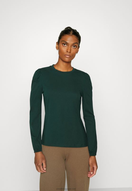 Z62T559 Women Anna Field Long Sleeved Top Dark Green