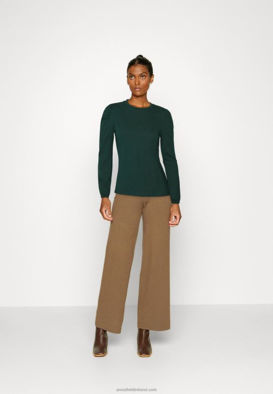 Z62T559 Women Anna Field Long Sleeved Top Dark Green