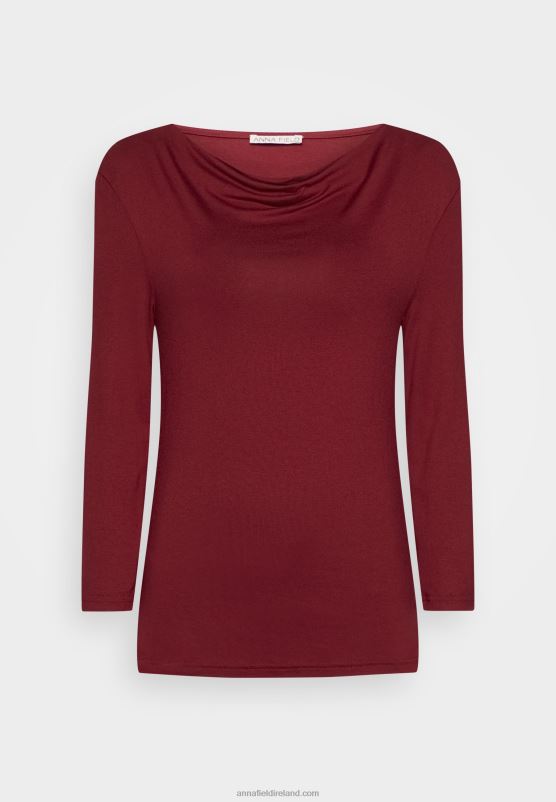 Z62T566 Women Anna Field Long Sleeved Top Dark Red