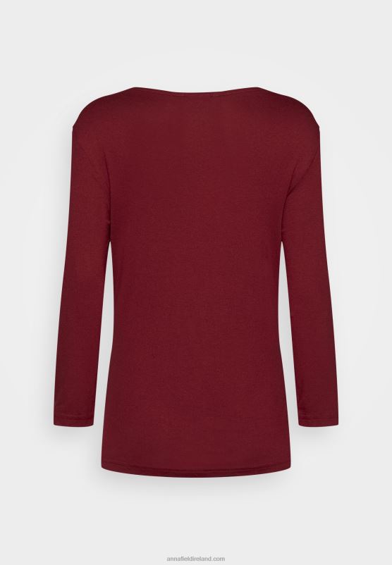 Z62T566 Women Anna Field Long Sleeved Top Dark Red