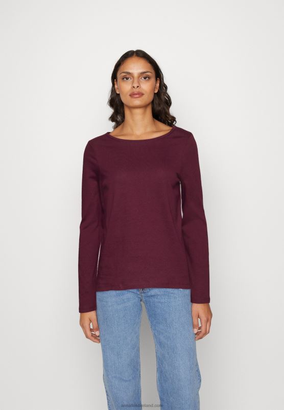 Z62T567 Women Anna Field Long Sleeved Top Dark Red