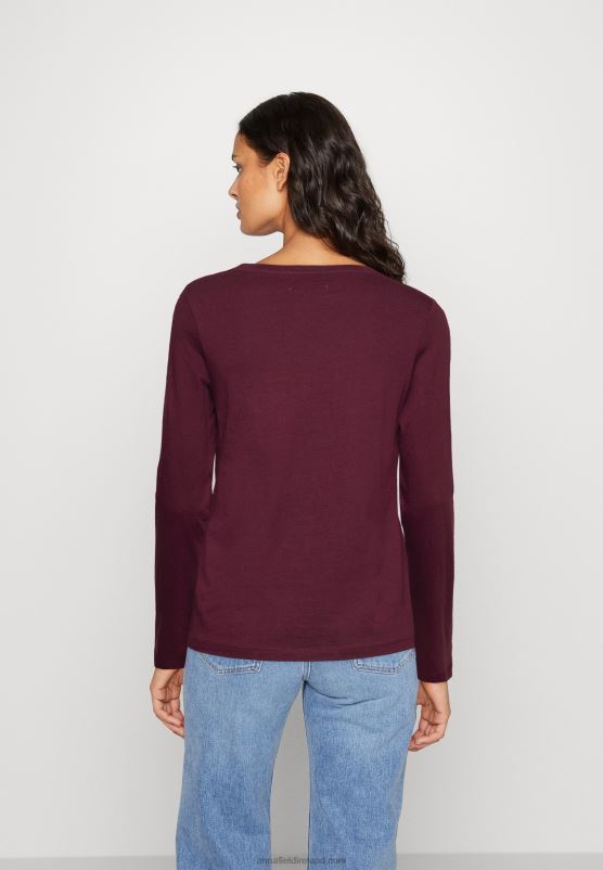 Z62T567 Women Anna Field Long Sleeved Top Dark Red