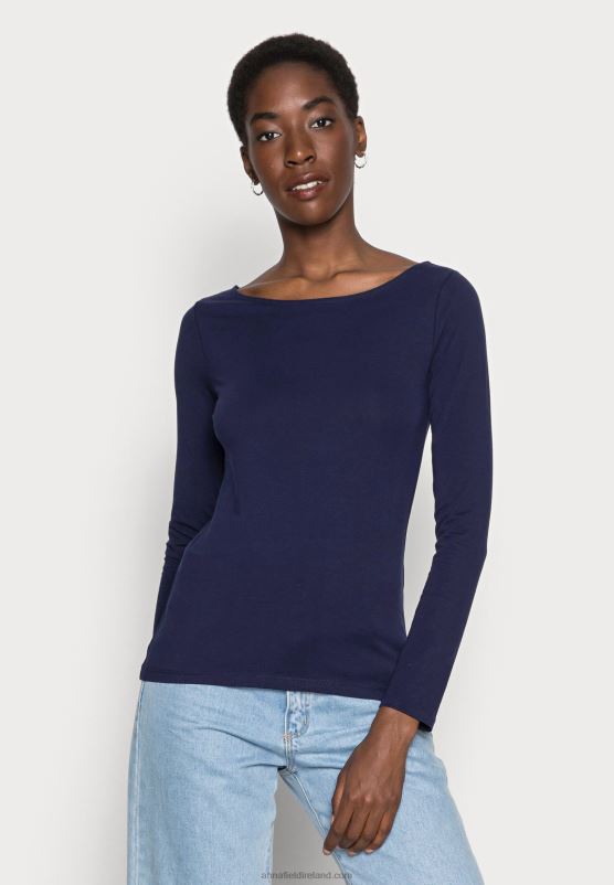 Z62T570 Women Anna Field Long Sleeved Top Dark Blue