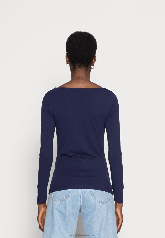 Z62T570 Women Anna Field Long Sleeved Top Dark Blue