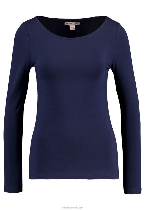 Z62T570 Women Anna Field Long Sleeved Top Dark Blue