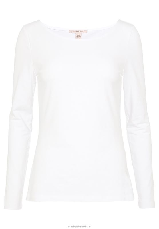 Z62T571 Women Anna Field Long Sleeved Top White
