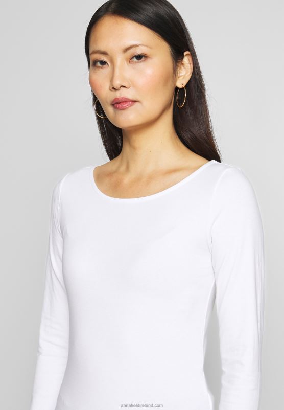 Z62T571 Women Anna Field Long Sleeved Top White
