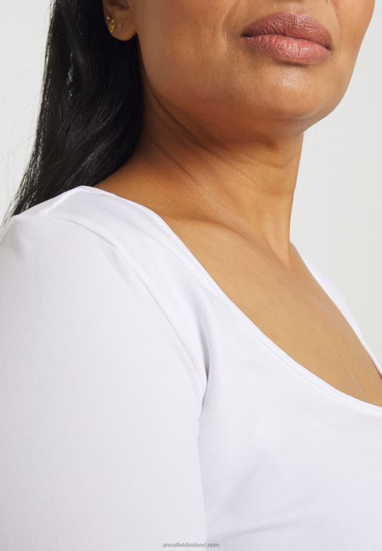Z62T572 Women Anna Field Long Sleeved Top White