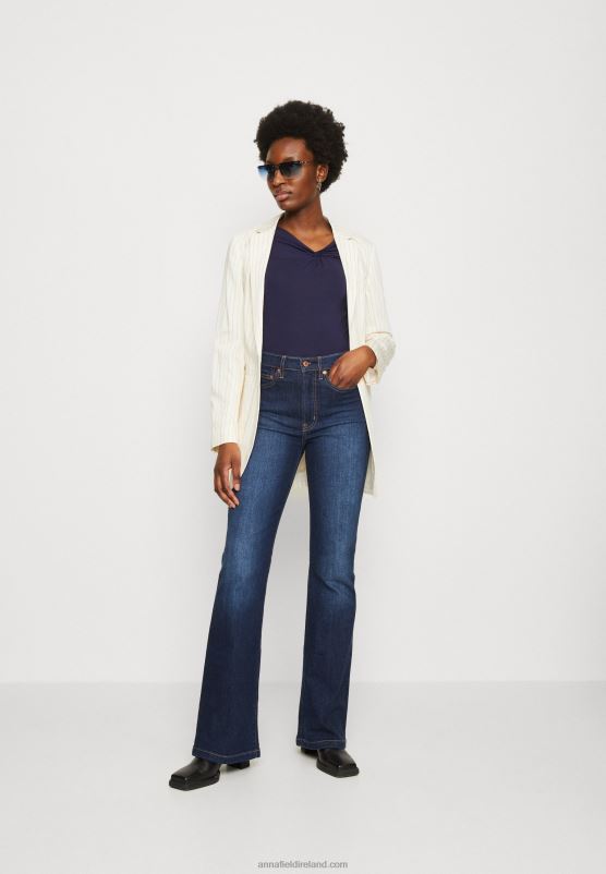 Z62T574 Women Anna Field Long Sleeved Top Dark Blue