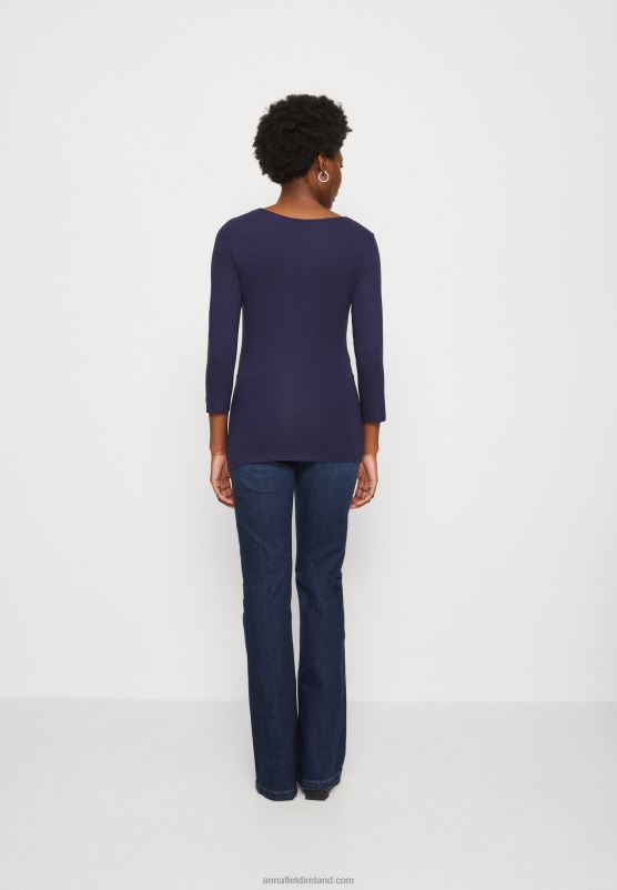 Z62T574 Women Anna Field Long Sleeved Top Dark Blue