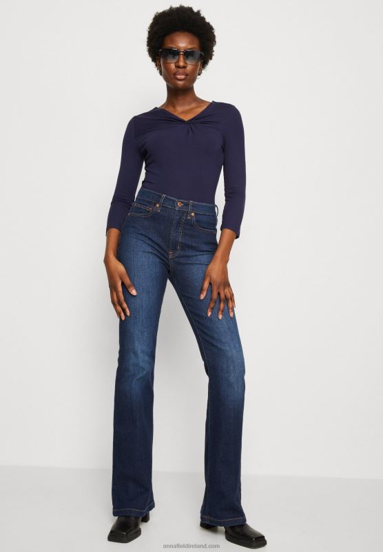 Z62T574 Women Anna Field Long Sleeved Top Dark Blue