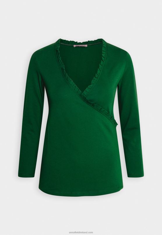 Z62T576 Women Anna Field Long Sleeved Top Dark Green