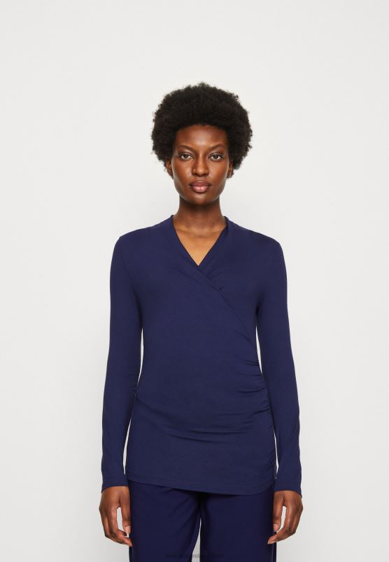 Z62T577 Women Anna Field Long Sleeved Top Dark Blue