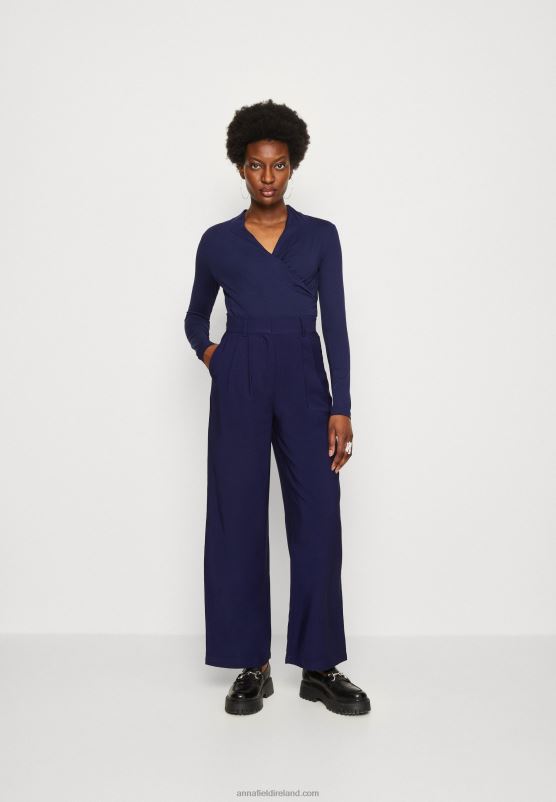 Z62T577 Women Anna Field Long Sleeved Top Dark Blue