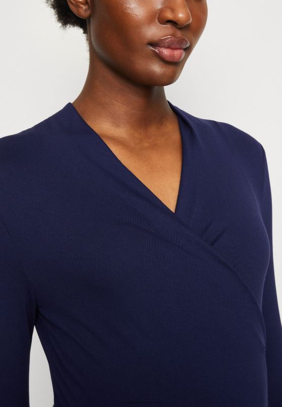 Z62T577 Women Anna Field Long Sleeved Top Dark Blue