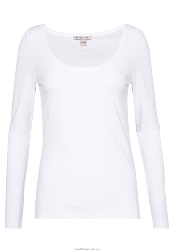 Z62T581 Women Anna Field Long Sleeved Top White