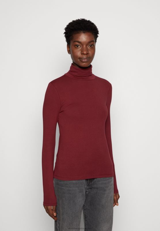Z62T582 Women Anna Field Long Sleeved Top Dark Red