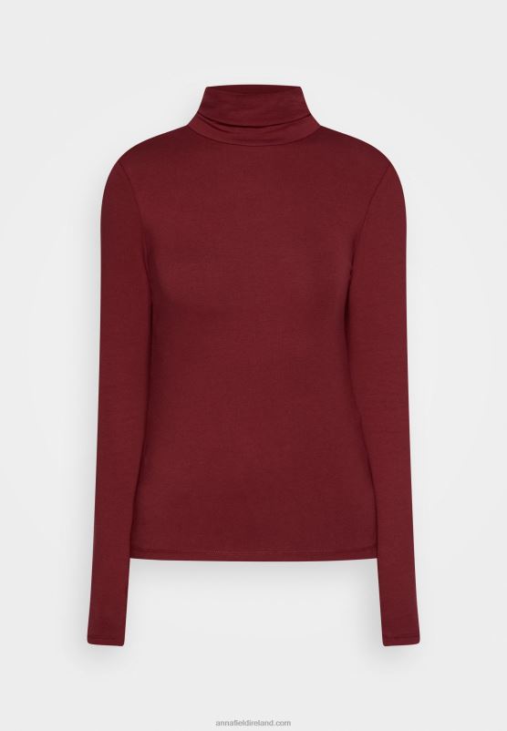 Z62T582 Women Anna Field Long Sleeved Top Dark Red