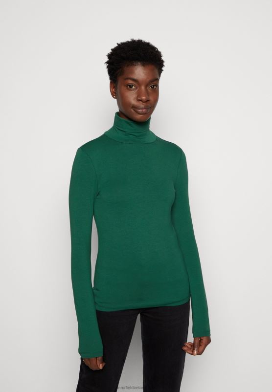 Z62T583 Women Anna Field Long Sleeved Top Dark Green