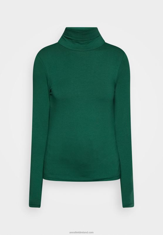 Z62T583 Women Anna Field Long Sleeved Top Dark Green