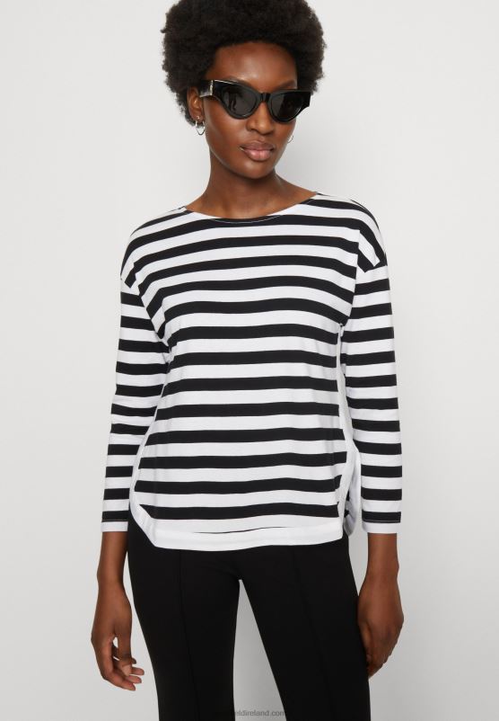 Z62T585 Women Anna Field Long Sleeved Top White/Black