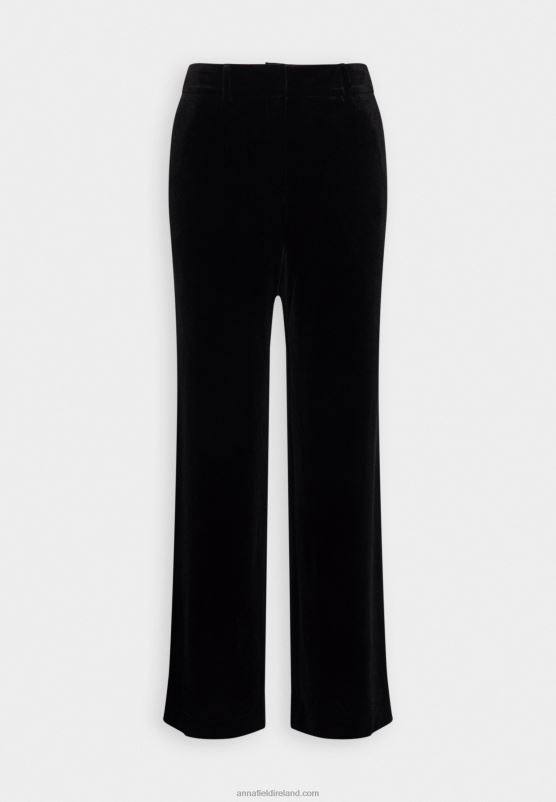 Z62T621 Women Anna Field Velvet Wide Leg Trousers Trousers Black