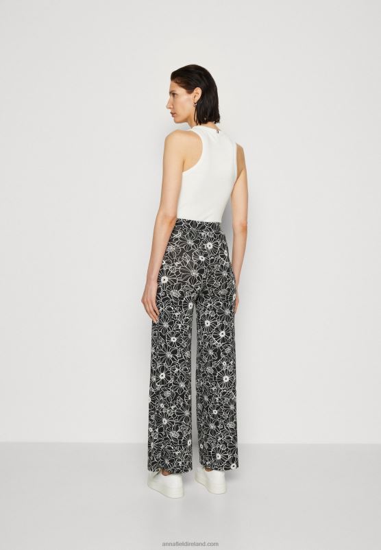 Z62T624 Women Anna Field Trousers Black/White