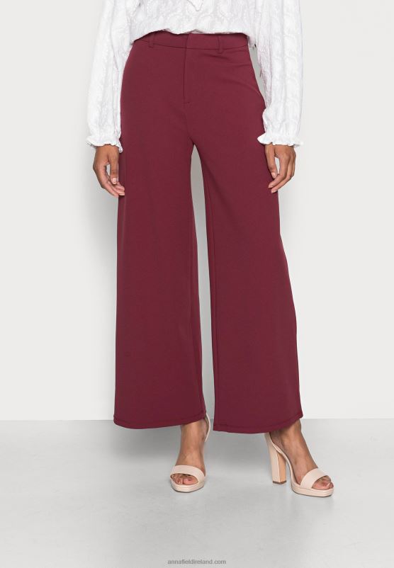 Z62T628 Women Anna Field Trousers Dark Red