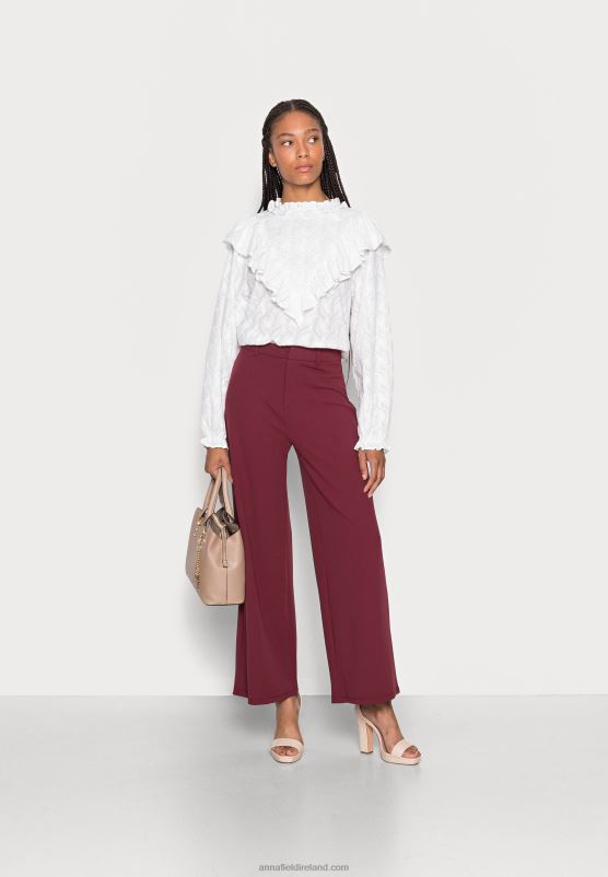 Z62T628 Women Anna Field Trousers Dark Red