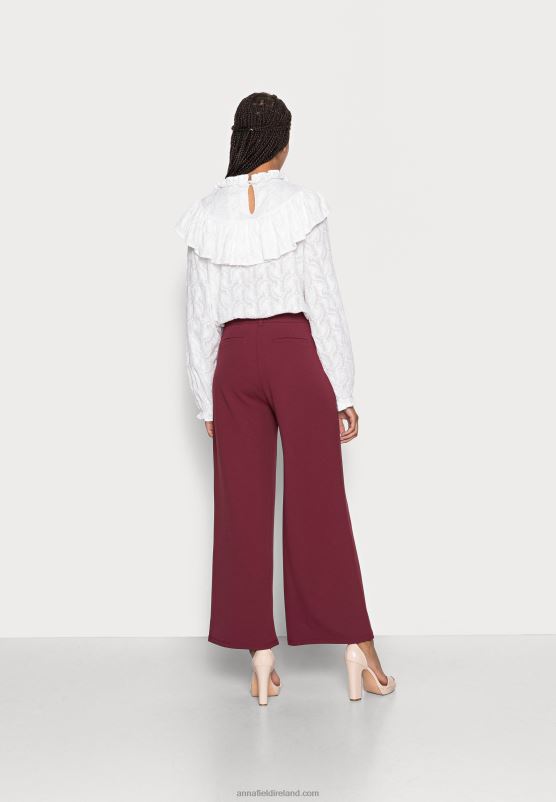 Z62T628 Women Anna Field Trousers Dark Red
