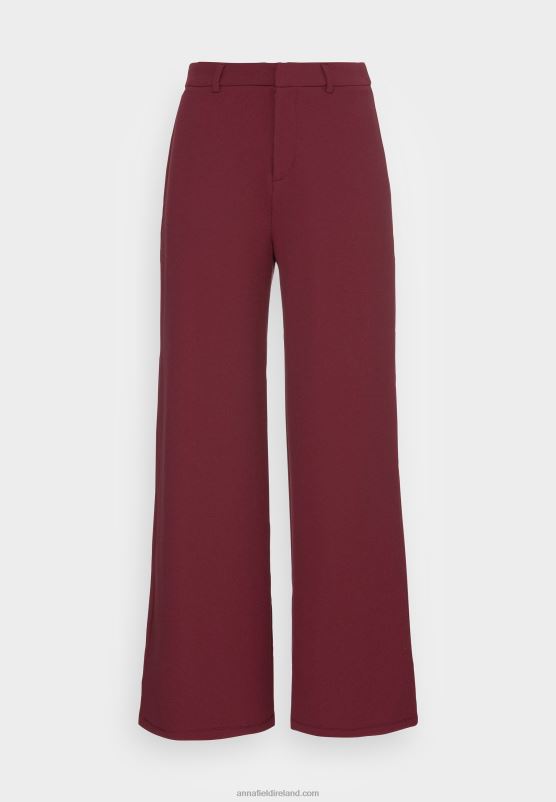 Z62T628 Women Anna Field Trousers Dark Red