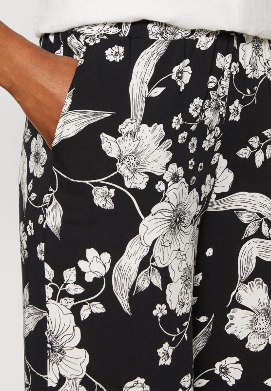 Z62T640 Women Anna Field Trousers Black/Off White