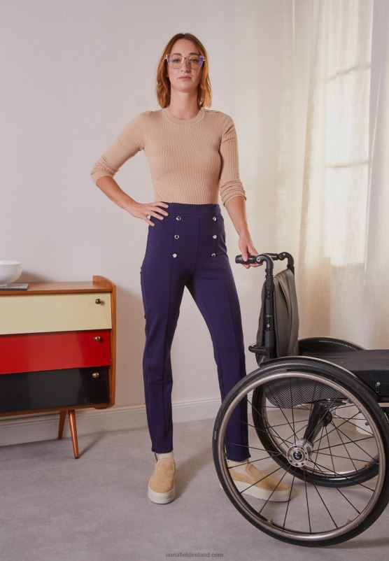 Z62T643 Women Anna Field Trousers Dark Blue