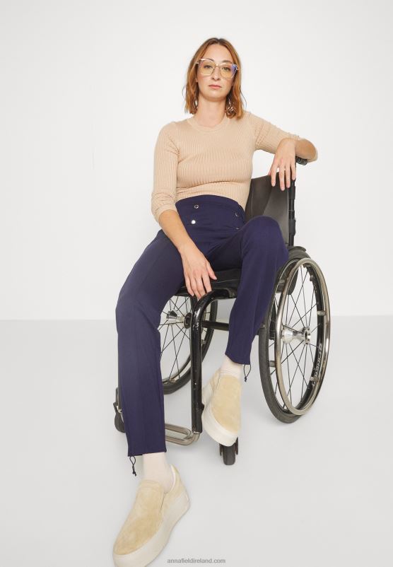 Z62T643 Women Anna Field Trousers Dark Blue