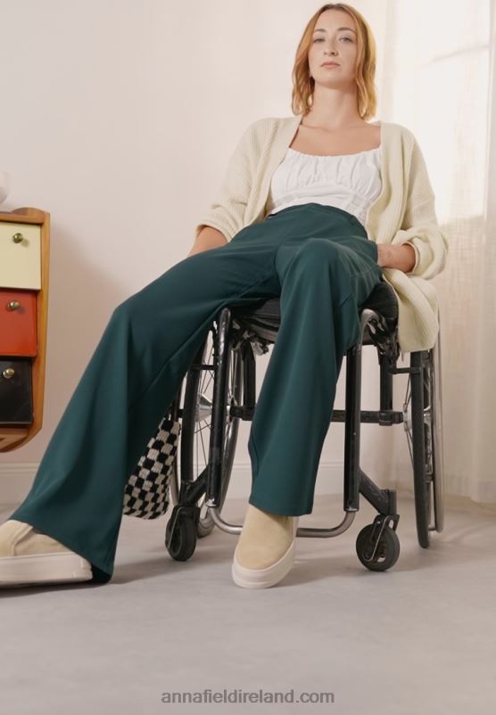 Z62T650 Women Anna Field Trousers Dark Green