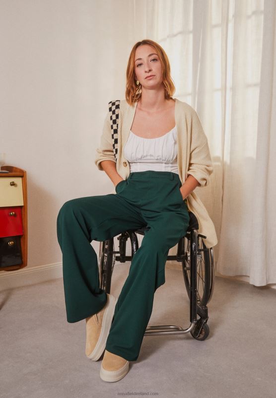 Z62T650 Women Anna Field Trousers Dark Green