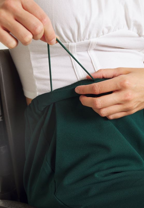 Z62T650 Women Anna Field Trousers Dark Green