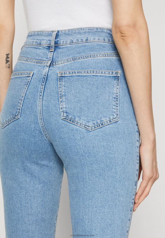 Z62T663 Women Anna Field Slim Fit Jeans Light Blue Denim
