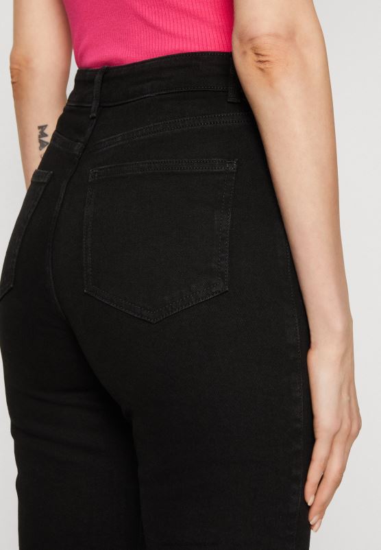 Z62T665 Women Anna Field Straight Leg Jeans Black Denim