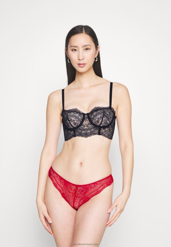 Z62T1001 Women Anna Field 5 Pack Thong Red/Blue