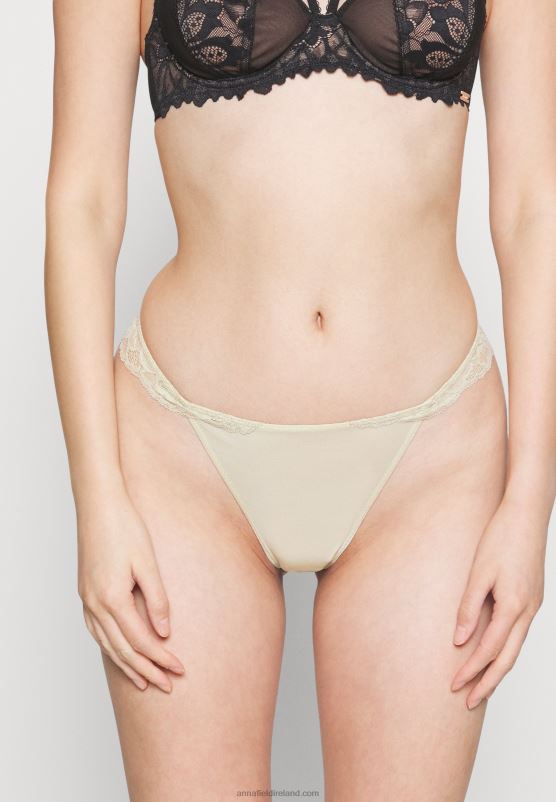 Z62T1007 Women Anna Field 5 Pack Thong Nude/Black