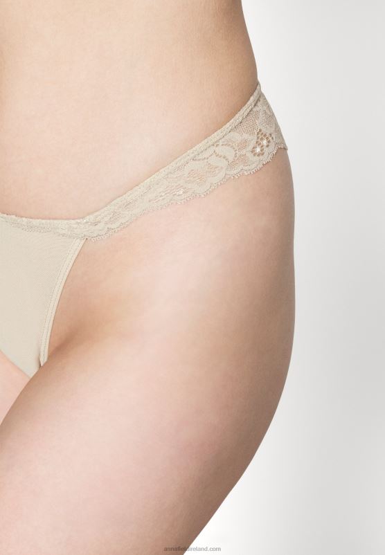 Z62T1007 Women Anna Field 5 Pack Thong Nude/Black