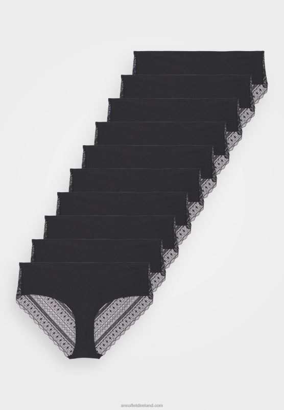 Z62T1009 Women Anna Field Frolice 10Pp Short Briefs Black