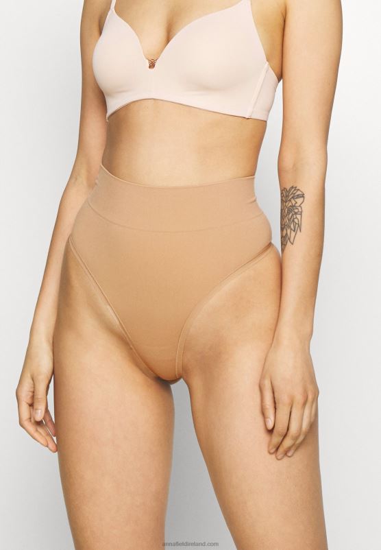 Z62T1013 Women Anna Field 2Pp High Waist Thong Thong Tan