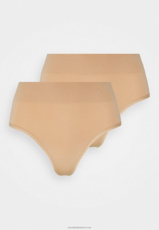 Z62T1013 Women Anna Field 2Pp High Waist Thong Thong Tan