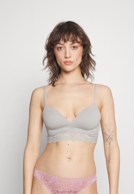 Z62T924 Women Anna Field 2 Pack Triangle Bra Grey/Pink