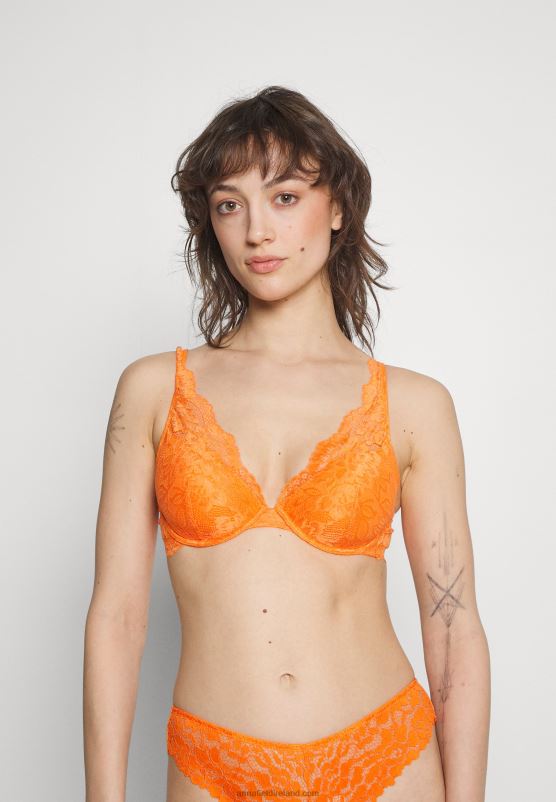 Z62T934 Women Anna Field 2 Pack Underwired Bra Orange/ Black