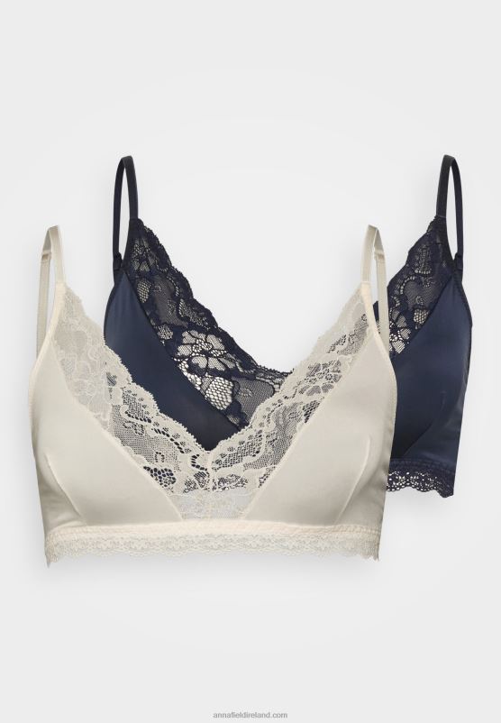 Z62T939 Women Anna Field 2 Pack Triangle Bra Pink/Blue