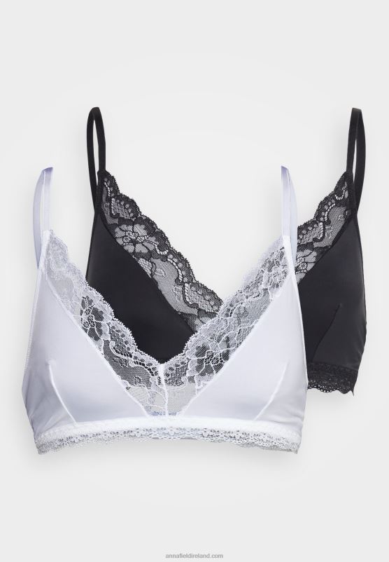 Z62T942 Women Anna Field 2 Pack Triangle Bra Black/ White
