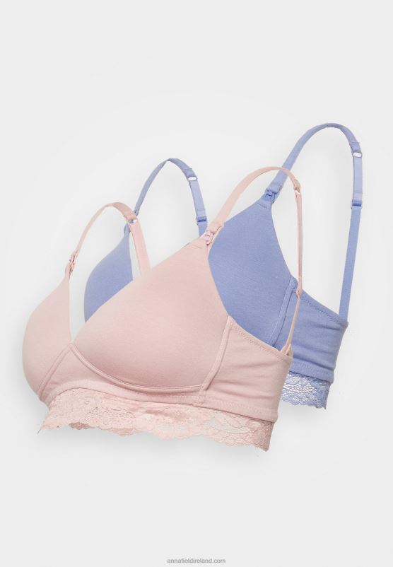 Z62T949 Women Anna Field 2 Pack T-Shirt Bra Dark Blue/Pink